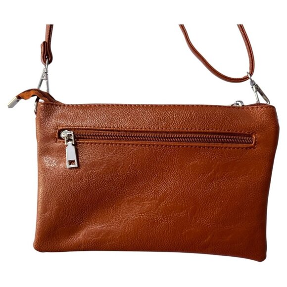 Crossbody Bag‎ Cognac shoulder purse 3 compartment - Picture 4 of 6